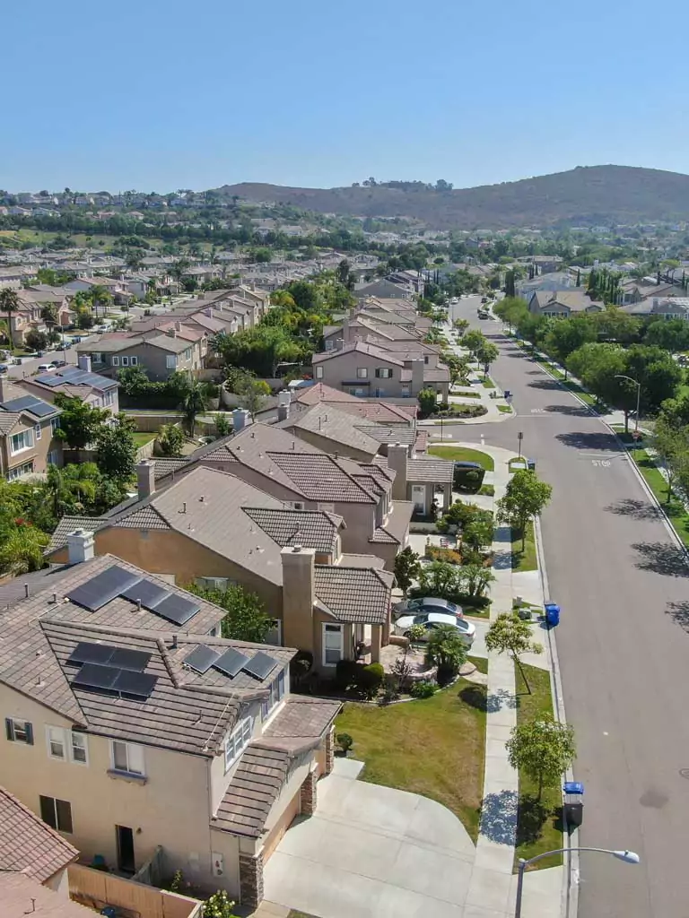 Neighborhood With Mountain Portrait